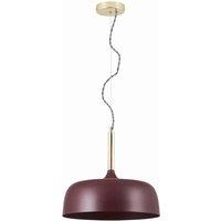 Pacific Anke Matt Mulberry Domed Metal Pendant, Red