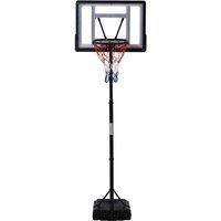 HOMCOM 1.55-2.1M Basketball Hoop And Stand, Wheels - Black, Black