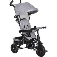 HOMCOM 6 In 1 Kids Trike, Stroller With Parent Handle, Grey, Grey