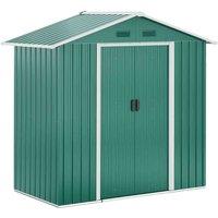 Outsunny 6.5X3.5Ft Metal Garden Shed Outdoor Storage Green, Green