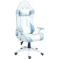 HOMCOM Gaming Chair For Adults Faux Leather Computer Chair - Blue, Blue