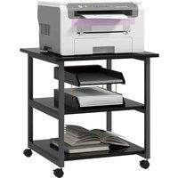 HOMCOM Mobile Printer Stand With Storage, Black, Black