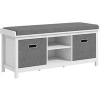 HOMCOM Hallway Shoe Bench With Seat - White, White