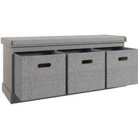HOMCOM Hallway Shoe Bench With Cushioned Seat W/ Drawers, Grey
