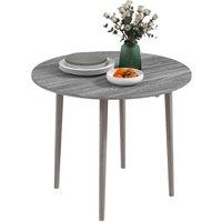 HOMCOM Foldable Dining Table, Round Drop Leaf Table, Grey
