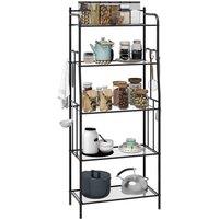 HOMCOM 5-tier Kitchen Storage Unit, Microwave Stand, Black