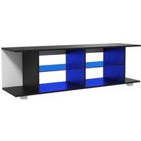 HOMCOM Tv Stand 145cm Tv Unit With Rgb Led Light For 60''tv Black, Black