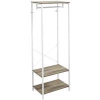 HOMCOM Coat Rack, 2-in-1 Clothes Stand With Shoe Storage, Grey, Multi