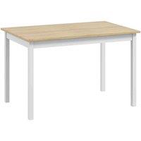 HOMCOM Dining Table Farmhouse Kitchen Table W/ Wood Frame, Brown