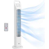 HOMCOM Oscillating Tower Fan Floor Fan - White