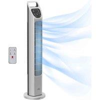 HOMCOM Oscillating Tower Fan Floor Fan - Silver