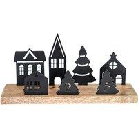 Ivyline Wooden Advent Candle Holder With Metal Accessories, Multi
