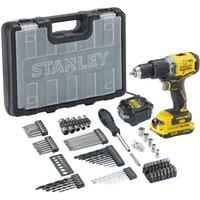The 18V Stanley Fatmax V20 Cordless Brushless Hammer Drill With 1 X 2.0Ah Lithium Ion Battery Plus 100 Accessories