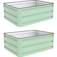 Garden Gear Metal Raised Garden Bed 80Cm X 60Cm Light Green X 2, Green