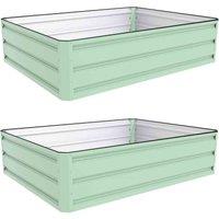 Garden Gear Metal Raised Garden Bed 120Cm X 90Cm Light Green X 2, Green