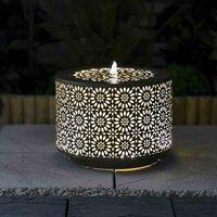 Garden Gear Marrakech Lantern Effect Metal Water Feature, Grey
