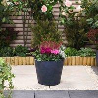 Garden Gear Stone Effect Dark Grey 30.5Cm Planter, Grey