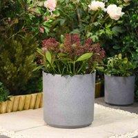 Garden Gear Cylinder Grey 26Cm Planter, Grey