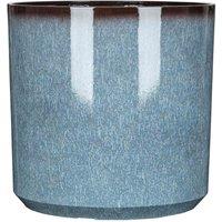 Garden Gear Cylinder Glazed 26Cm Planter, Blue