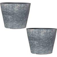 Garden Gear Stone Effect Grey 36.5Cm Planter X 2, Grey
