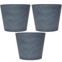 Garden Gear Stone Effect Dark Grey 30.5Cm Planter X 3, Grey