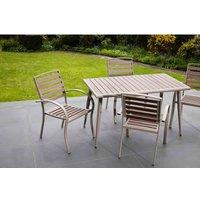 Artemis Home Ashdown Outdoor Patio Table And 4 Chair Set, Brown