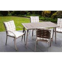 Artemis Home Ashdown Outdoor Patio Table And 4 Chairs Dining Set - Seat Cushions Included, Brown