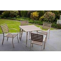 Artemis Home Delamere 80X80 Patio Table And 4 Chair Set, Brown