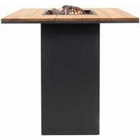 Pacific Cosiloft 100 Black And Teak Fire Pit Bar Table, Black