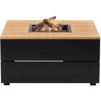 Pacific Cosipure 100 Black And Teak Square Fire Pit, Black