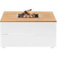 Pacific Cosipure 100 White And Teak Square Fire Pit, White