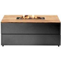 Pacific Cosipure 120 Black And Teak Rectangular Fire Pit, Black