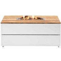 Pacific Cosipure 120 White And Teak Rectangular Fire Pit, White