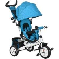 HOMCOM 4 In 1 Kids Trike, Stroller With Parent Handle, Blue, Blue