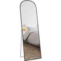 HOMCOM Full Length Mirror w/ Aluminium Alloy Frame Hanging Or Leaning Black, Black