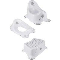 Keeeper White Stars Baby Potty toilet Seat & Step Stool Set, Multi