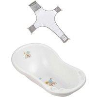 Keeeper Rainbow Baby Bath 84Cm with Plug & Baby Bath Net, Multi