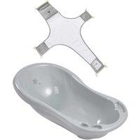 Keeeper Grey Stars Baby Bath 84Cm with Plug & Baby Bath Net, Multi