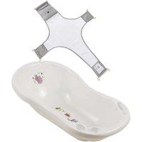 Keeeper White Funny Zoo Baby Bath 84Cm with Plug & Baby Bath Net, Multi