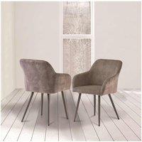 World Furniture Set Of 2 Gavi Dining Chair - Grey Chrome Cantilever Base, Grey