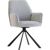 World Furniture Set Of 2 Harley Swivel Dining Chair - Grey Boucle Black Leg