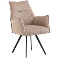 World Furniture Rina Dining Chair - Oyster Corduroy Fabric Mix Black Leg, Cream