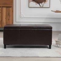 Artemis Home Davenport Leather Storage Ottoman - Brown, Brown