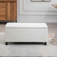 Artemis Home Henbury Fabric Storage Ottoman - Beige, Cream