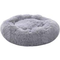 Livingandhome Calming Round Donut Plush Dog Cuddler Bed 50Cm - Grey, Grey