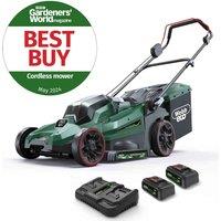 Webb 40V 43Cm (14") Cordless Rotary Lawnmower (2 X 4Ah Battery & Charger), Green