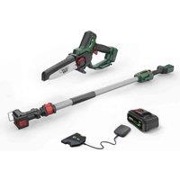 Webb 20V 15Cm 6inch Cordless Pruing Saw With Extension Pole 2Ah Battery & Charger , Green