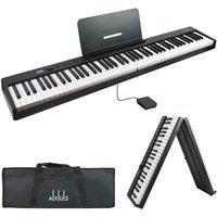 Axus 88 Note Folding Digital Piano, Black