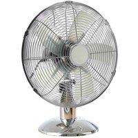 Daewoo 12 Inch Metal Desk Fan - Chrome, Silver