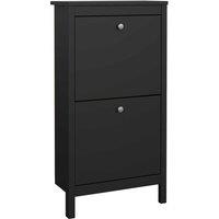 Indoor Furniture Group Madrid Shoe Cabinet 2 Flap Doors Matt Black